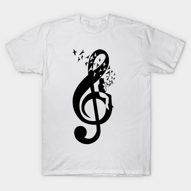 Treble Clef - Singer T-Shirt by barmalisiRTB